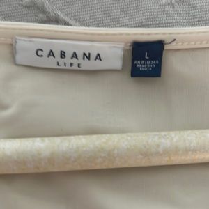 Cabana Life Faux Wrap Maxi Dress in Cream & Gold Summer Beach Cover Vacation L